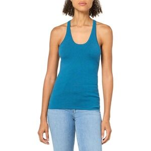 Trina Turk Belvedere Wool Blend Shell Women Medium Teal NWT Racerback Tank Top